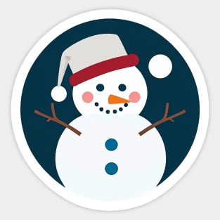 Happy Little Christmas Snowperson Sticker